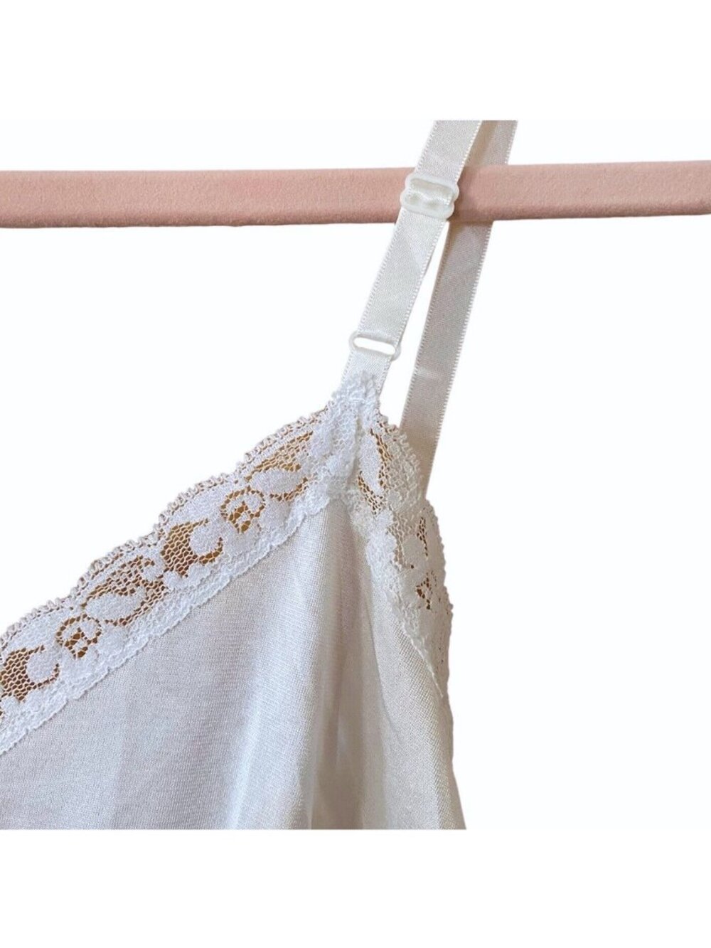 Vintage Dusk to Dawn Slip Coquette Twee Goth Cream Lace Trim 42C Lingerie - Picture 6 of 11